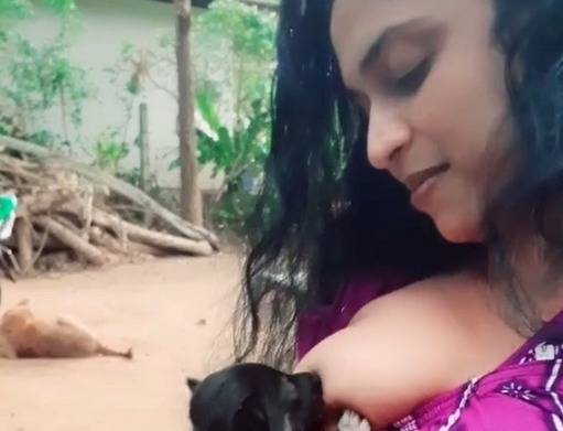 Mallu breastfeeding dog TikTok video