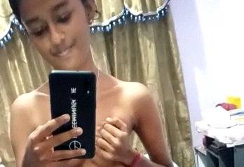 Tamil teenage girl fondling firm boobs and slapping her ass