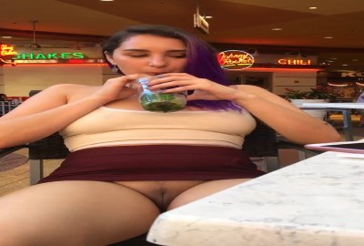 Busty indian girlfriend exposes her without panty in mall