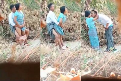 Outdoor Nepali sex video of a couple fucking in a lorn area