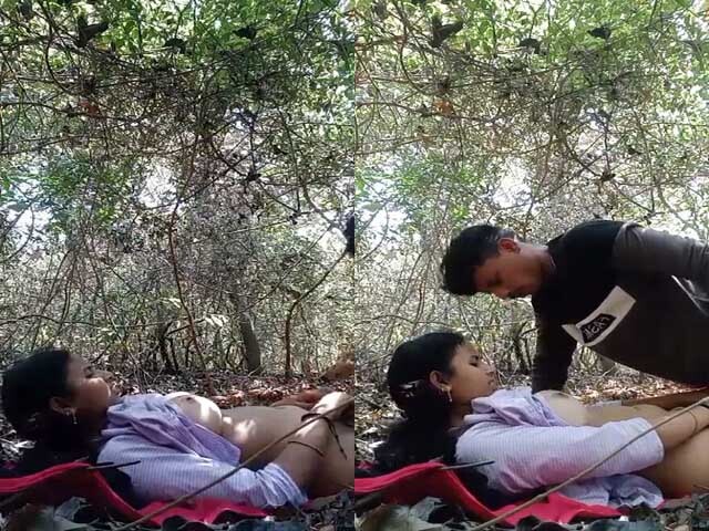 Indian lovers fucking in jungle sex