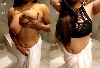 Busty Bhabhi records her striping video in the bathroom