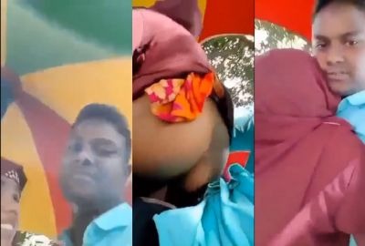 Outdoor sexy bf video of a hijabi girl with her lover