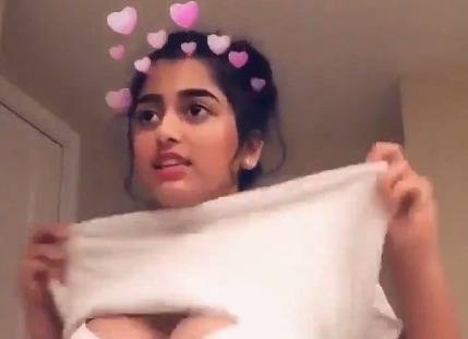 NRI teen girl breast show striptease