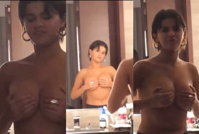 Famous Hollywood actress nude MMS staring at her big boobs