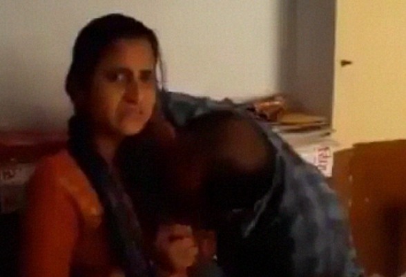 Indian teacher sucking students boobs in class