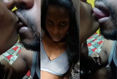 Lover licks his married lover’s tongue in Telugu sex